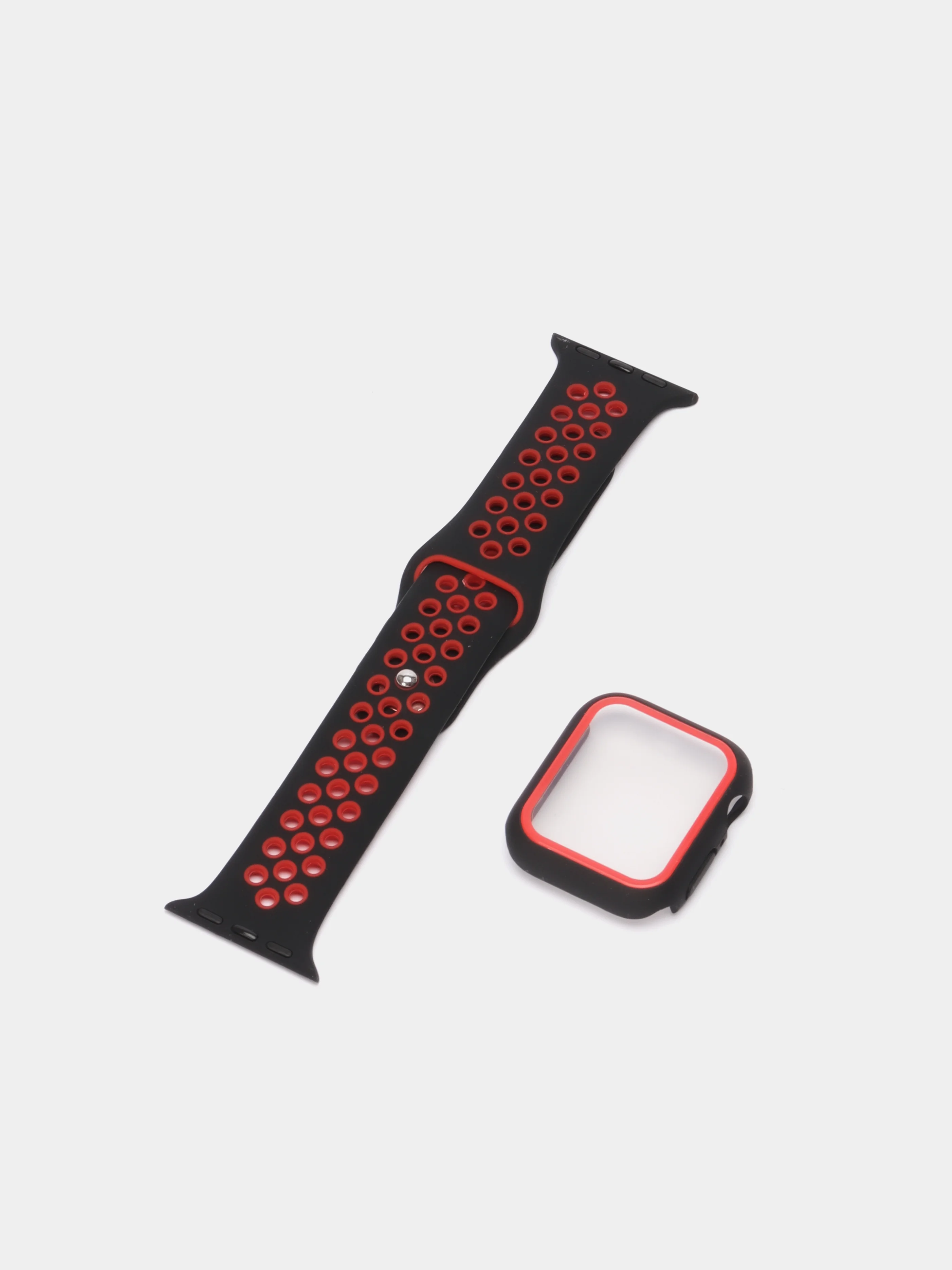Красный ремешок, бампер и стекло Apple Watch Classic 38 40 42 44 mm Series 1, 2, 3, 4, 5, 6, SE