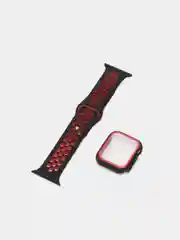 Красный ремешок, бампер и стекло Apple Watch Classic 38 40 42 44 mm Series 1, 2, 3, 4, 5, 6, SE