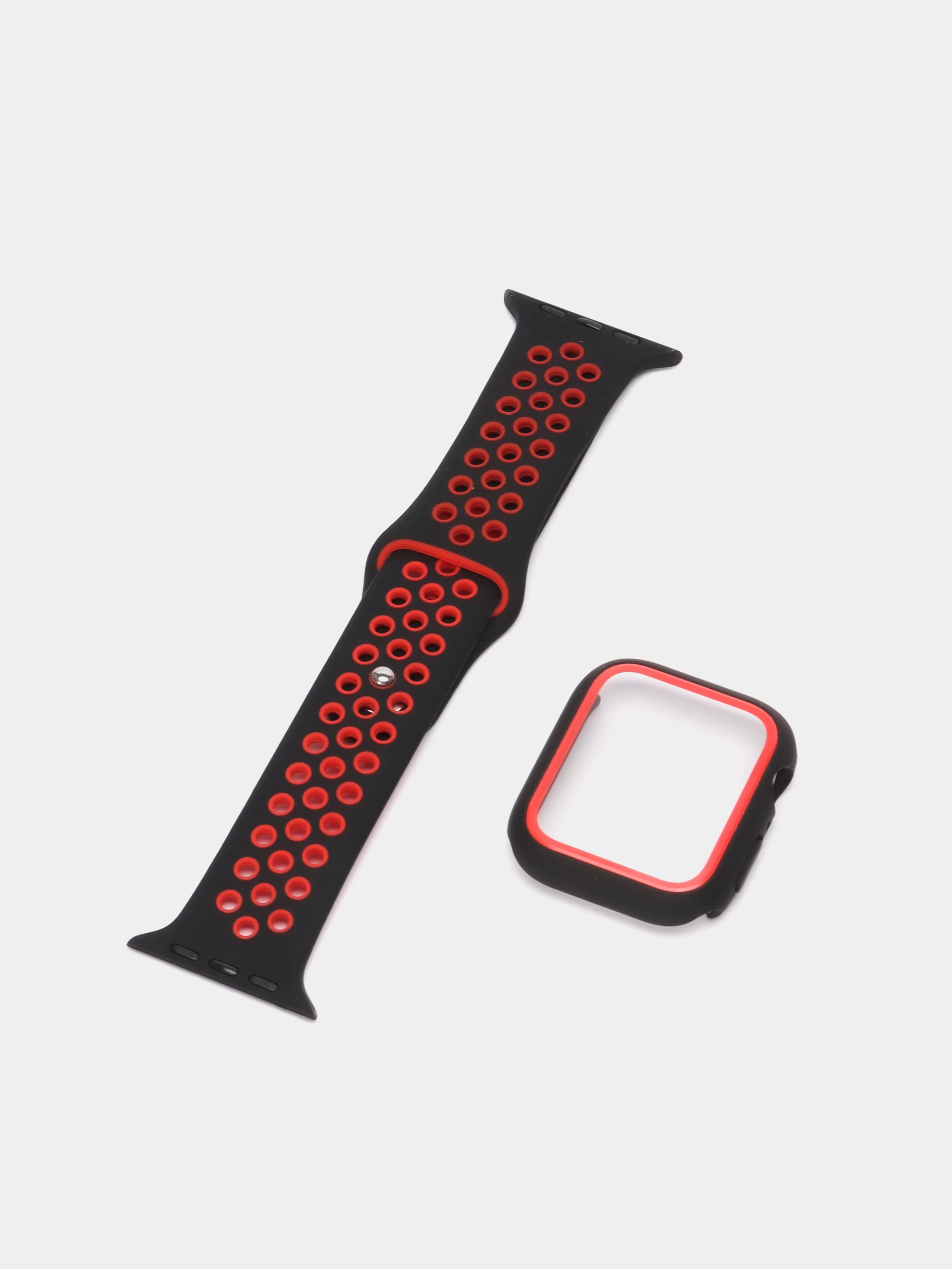 Красный ремешок, бампер и стекло Apple Watch Classic 38 40 42 44 mm Series 1, 2, 3, 4, 5, 6, SE