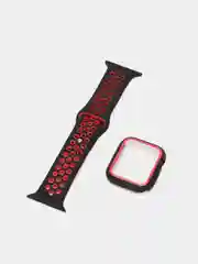 Красный ремешок, бампер и стекло Apple Watch Classic 38 40 42 44 mm Series 1, 2, 3, 4, 5, 6, SE