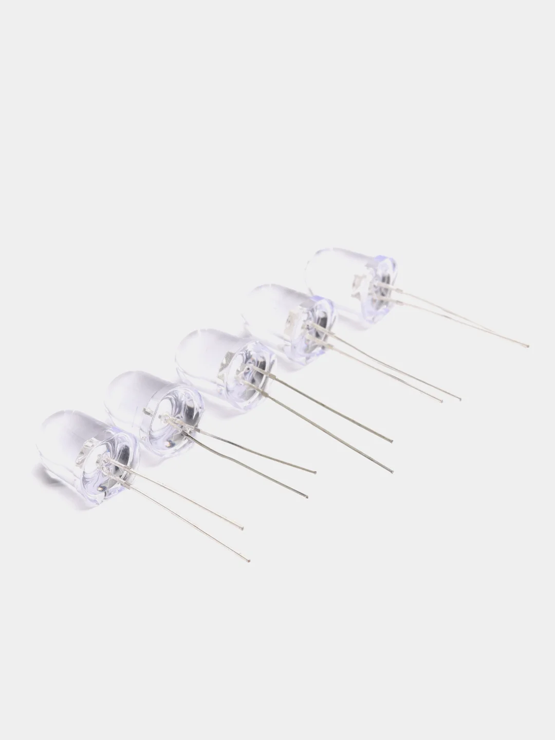5 штук Светодиод 10мм синий прозрачная линза 40Kd 3.4v 10d
