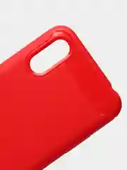 Красный чехол Samsung A01 со вставками под карбон