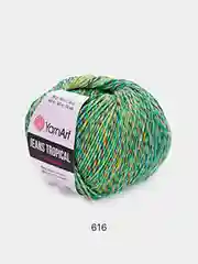 Зеленый пряжа YarnArt Jeans Tropical 55% Хлопок 45% Акрил 50г 160м  Ярн Арт Джинс Тропикал