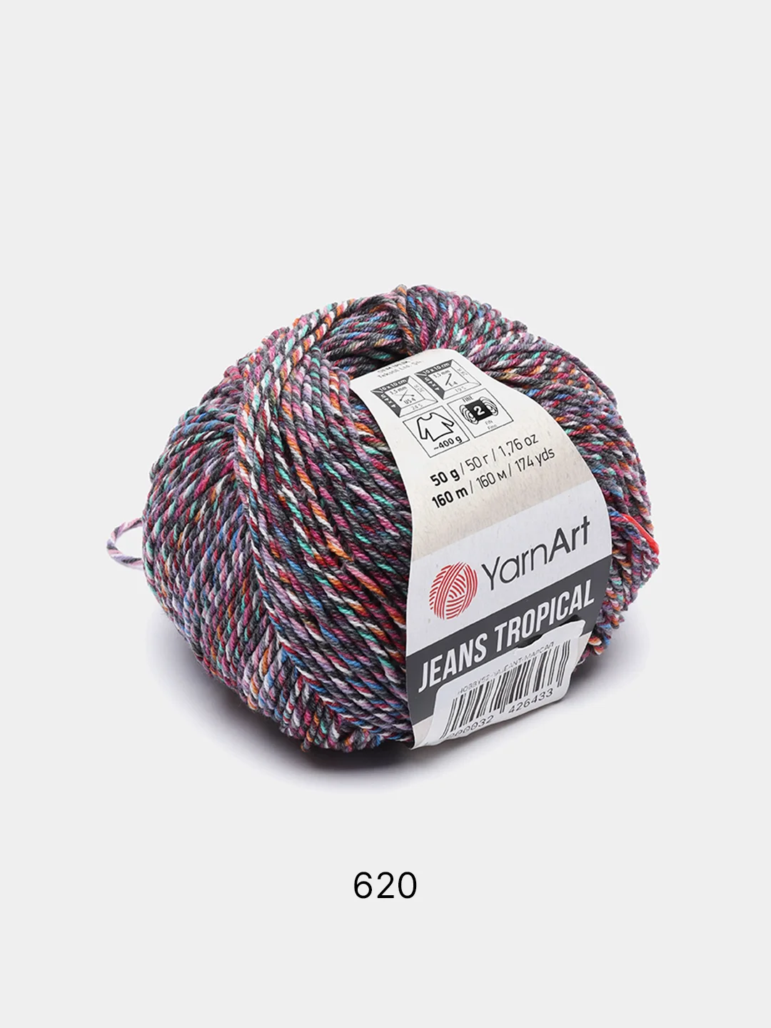 Марсала пряжа YarnArt Jeans Tropical 55% Хлопок 45% Акрил 50г 160м  Ярн Арт Джинс Тропикал