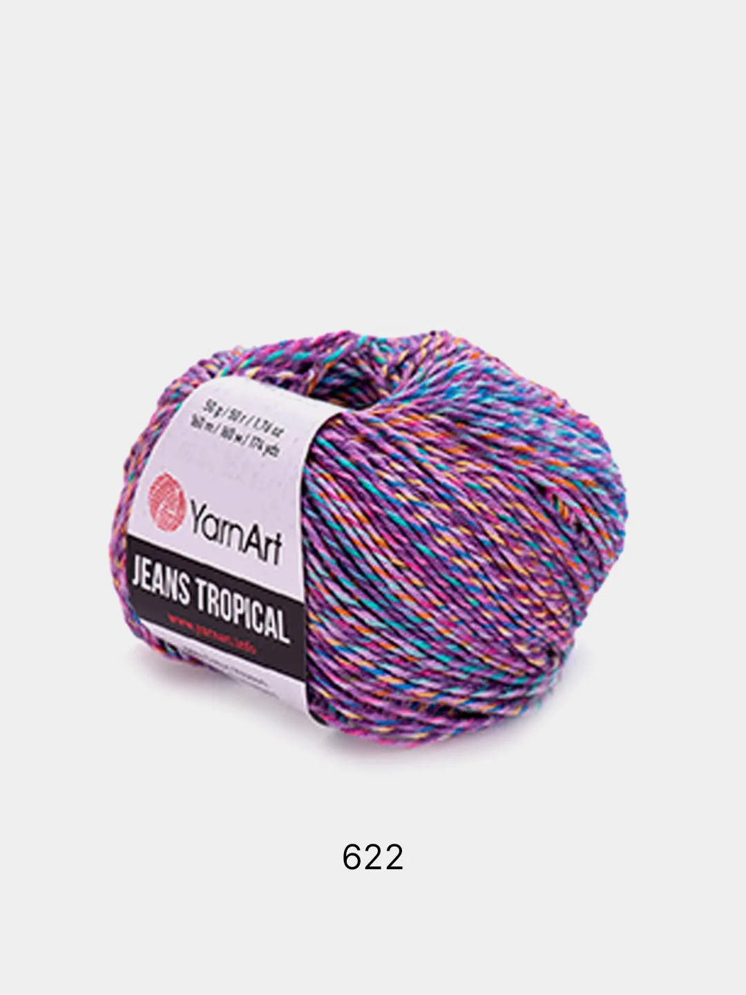 Фиолетовый пряжа YarnArt Jeans Tropical 55% Хлопок 45% Акрил 50г 160м  Ярн Арт Джинс Тропикал