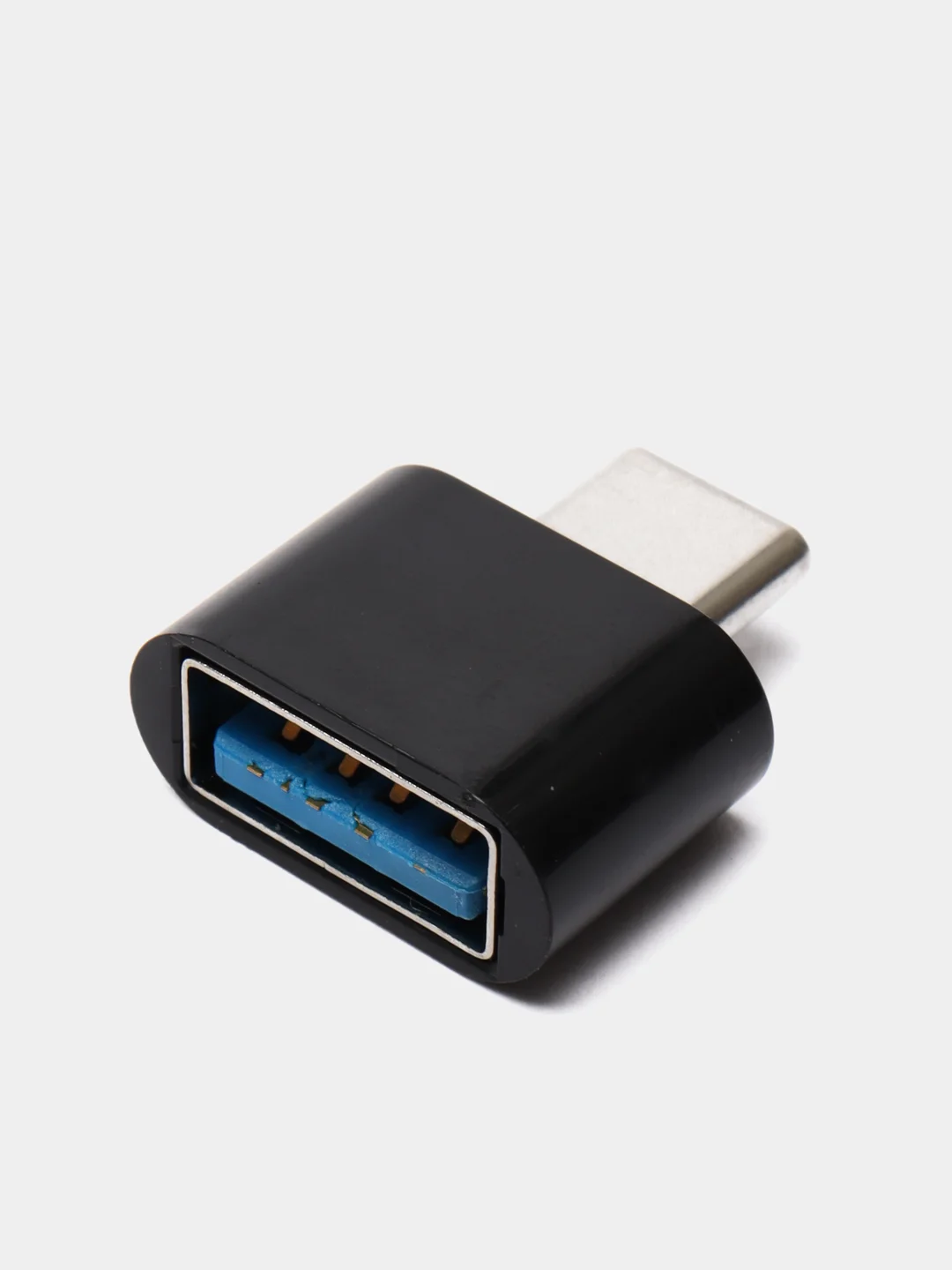Черный адаптер-переходник с USB на USB type C