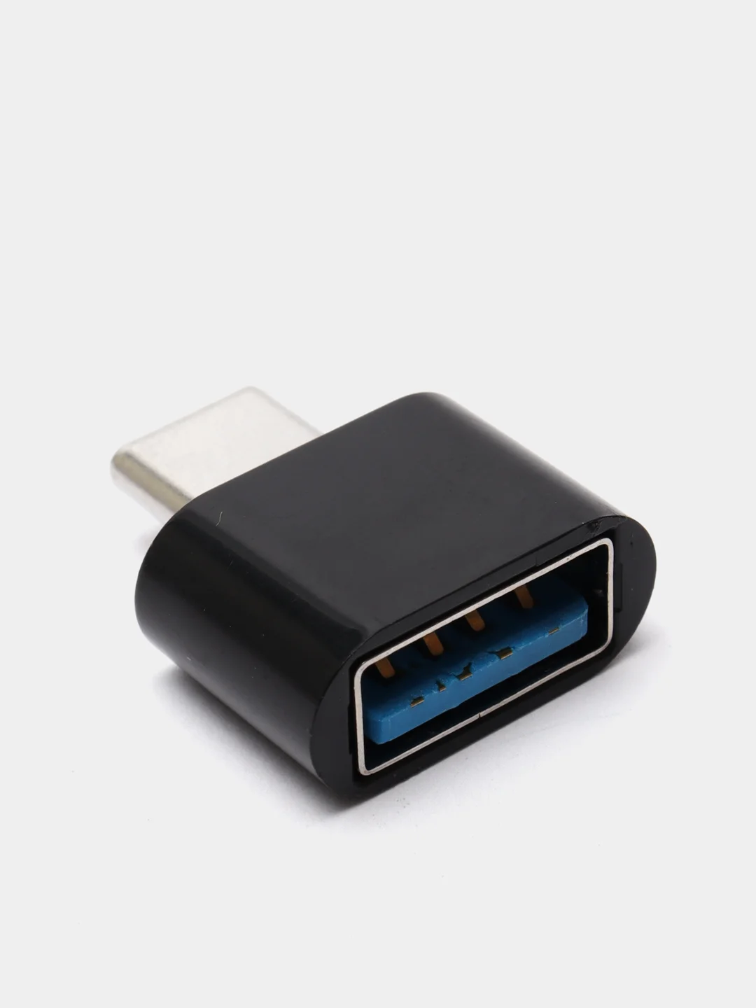 Черный адаптер-переходник с USB на USB type C