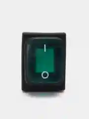 Переключатель зеленый с подсветкой  on-off 22x30мм (16A 250VAC)