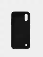 Черный чехол для Samsung A01 (Самсунг A01) матовый с защитой камеры
