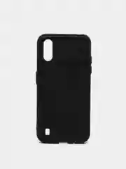 Черный чехол для Samsung A01 (Самсунг A01) матовый с защитой камеры
