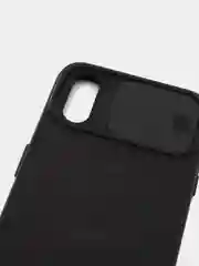Черный чехол для Samsung A01 (Самсунг A01) матовый с защитой камеры