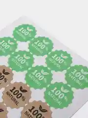 Наклейки "100% NATURAL" для упаковки товаров, круг 3 см, пленка - 96 шт