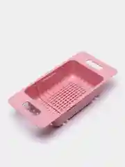 Розовый дуршлаг раздвижной