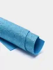 Лазурный фоамиран глиттерный