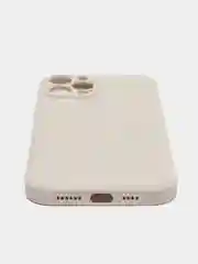 Белый чехол силиконовый с защитой камеры для Apple iPhone 12 Pro Max с бархатной подкладкой