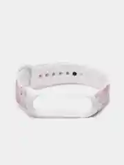 Розовый силиконовый ремешок для Xiaomi mi band 3 / 4 / 5 / 6 / 7 принты с цветами