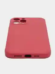 Багровый чехол силиконовый с защитой камеры для Apple iPhone 12 Pro Max с бархатной подкладкой