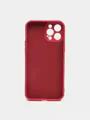 Багровый чехол силиконовый с защитой камеры для Apple iPhone 12 Pro Max с бархатной подкладкой