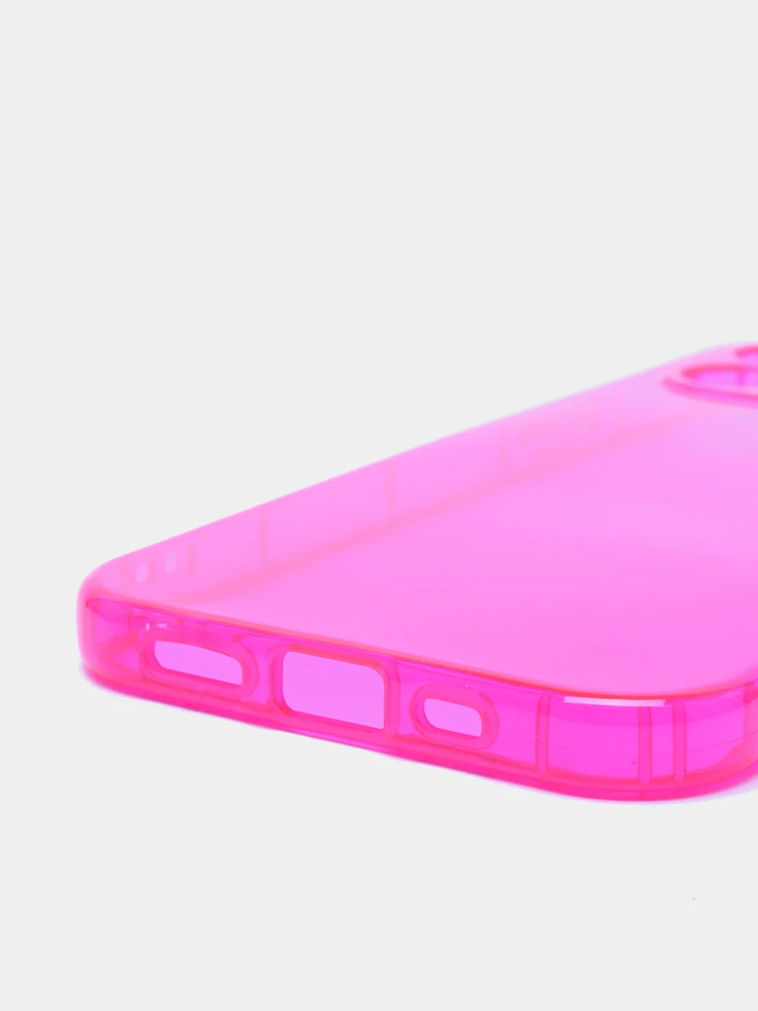 Розовый чехол для iPhone 12 прозрачный цветной силиконовый