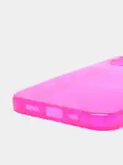 Розовый чехол для iPhone 12 прозрачный цветной силиконовый