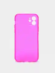 Розовый чехол для iPhone 12 прозрачный цветной силиконовый