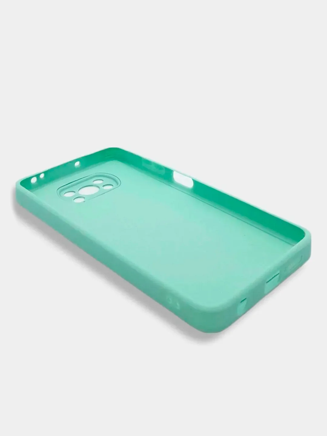 Бирюзовый чехол Xiaomi Poco X3 NFC, Poco X3 Pro силиконовый с защитой камеры и бархатной подкладкой