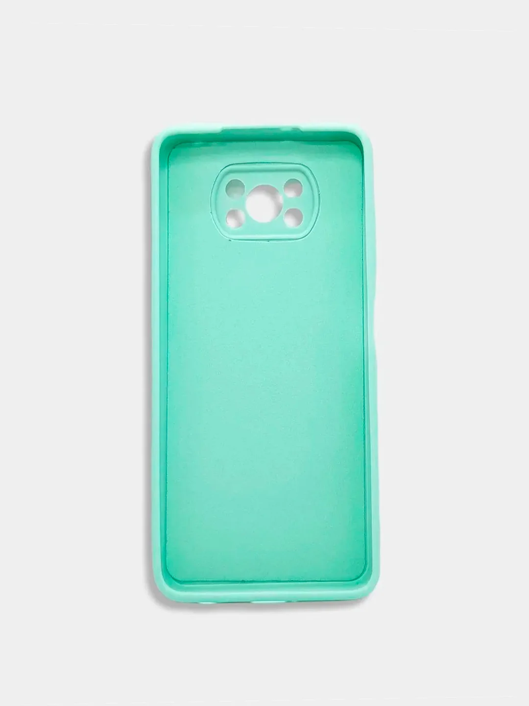 Бирюзовый чехол Xiaomi Poco X3 NFC, Poco X3 Pro силиконовый с защитой камеры и бархатной подкладкой