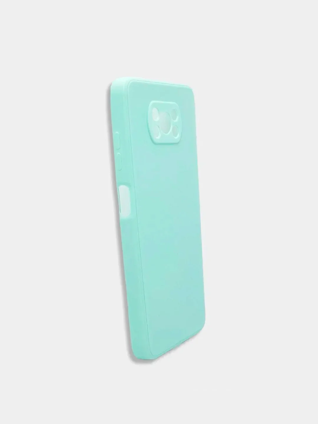 Бирюзовый чехол Xiaomi Poco X3 NFC, Poco X3 Pro силиконовый с защитой камеры и бархатной подкладкой