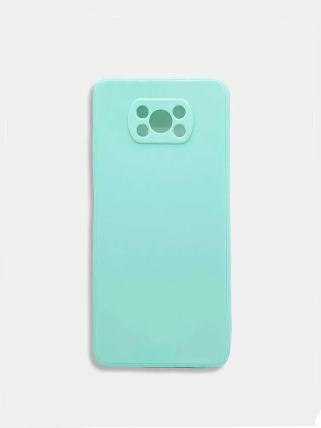 Бирюзовый чехол Xiaomi Poco X3 NFC, Poco X3 Pro силиконовый с защитой камеры и бархатной подкладкой