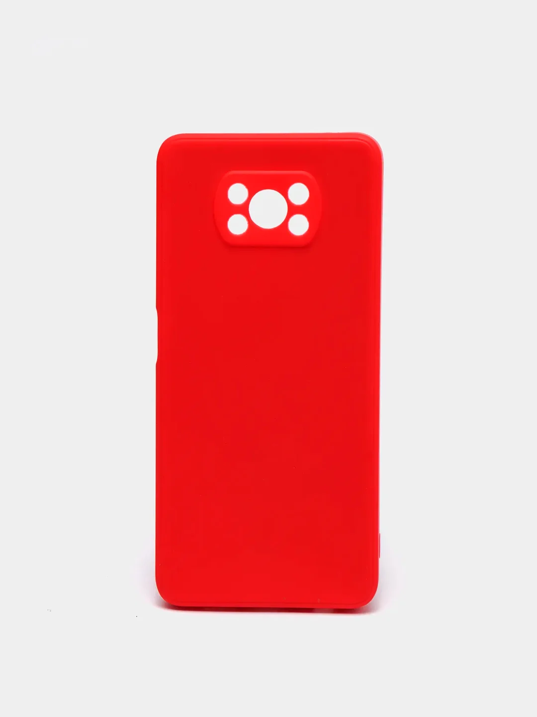 Красный чехол Xiaomi Poco X3 NFC, Poco X3 Pro силиконовый с защитой камеры и бархатной подкладкой