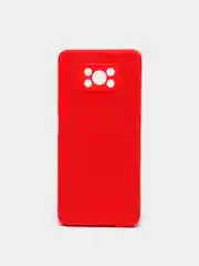 Красный чехол Xiaomi Poco X3 NFC, Poco X3 Pro силиконовый с защитой камеры и бархатной подкладкой