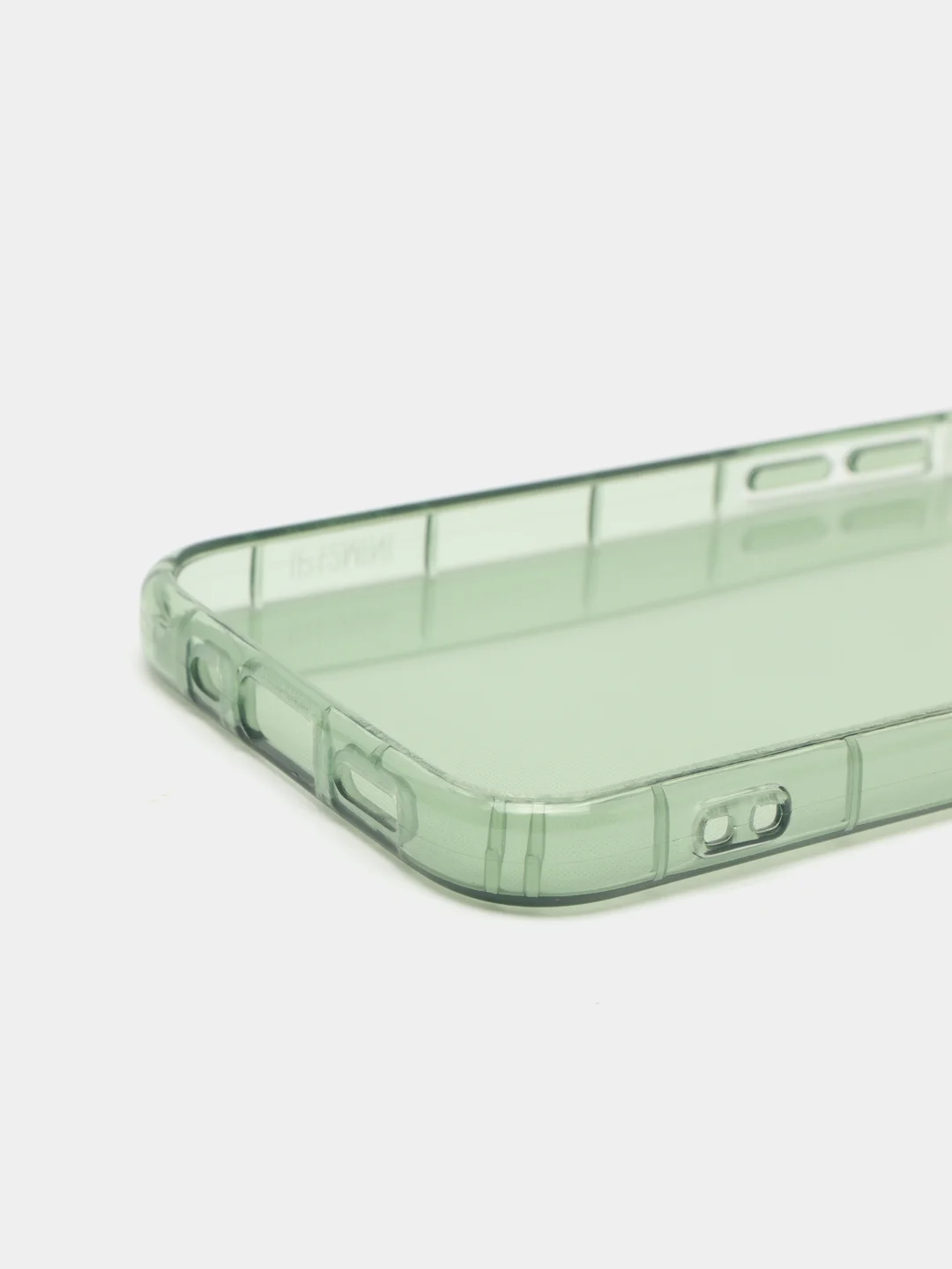 Зеленый чехол для iPhone 12 Mini прозрачный цветной силиконовый