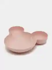 Розовый тарелка пластик с секциями в форме Мышонка Микки/Тарелка Микки Маус