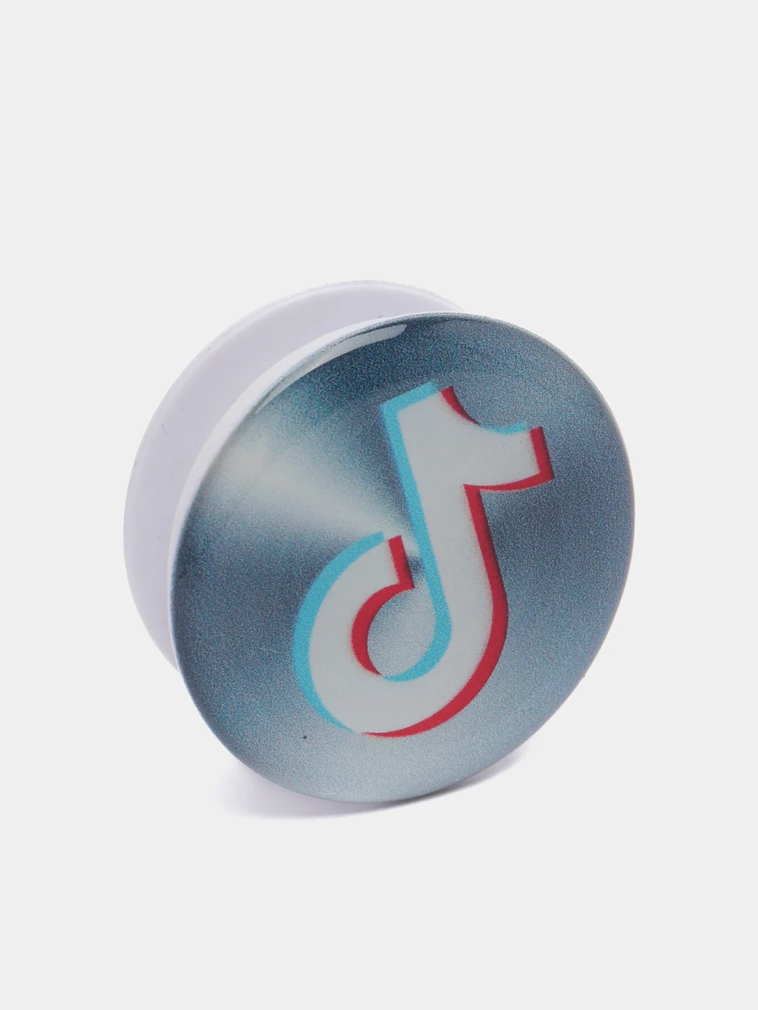 Тёмно-серый попсокет TikTok для смартфона (Tik tok, тик ток, тикток)