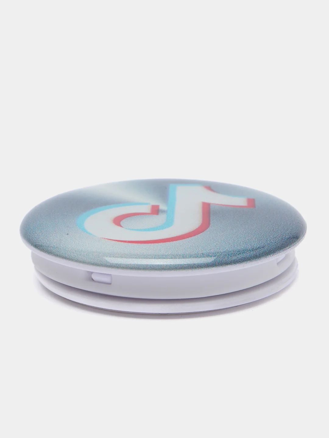 Тёмно-серый попсокет TikTok для смартфона (Tik tok, тик ток, тикток)