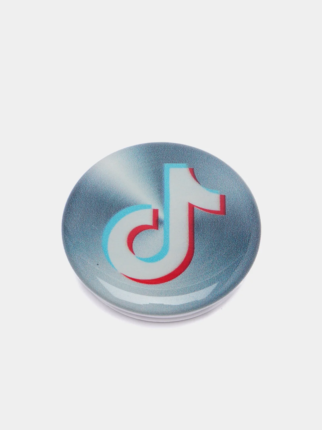 Тёмно-серый попсокет TikTok для смартфона (Tik tok, тик ток, тикток)