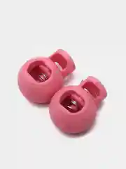 Розовый фиксатор для шнура круглый, в упаковке 2 фиксатора