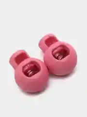 Розовый фиксатор для шнура круглый, в упаковке 2 фиксатора