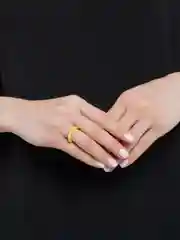 Желтый кольцо из бусин "Жемчужина"