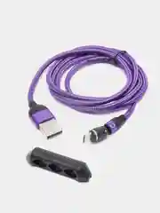 Фиолетовый магнитный usb кабель Charget Quick charge 3.0 для зарядки и передачи данных
