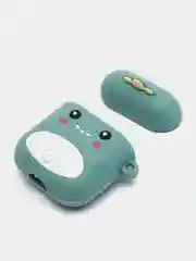 Зеленый чехол для беспроводных наушников Apple AirPods 1 / 2, силиконовый