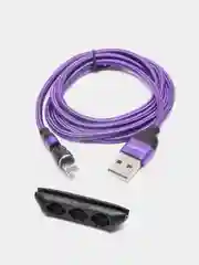 Фиолетовый магнитный usb кабель Charget Quick charge 3.0 для зарядки и передачи данных