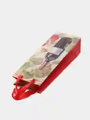 Белый подарочный пакет под бутылку