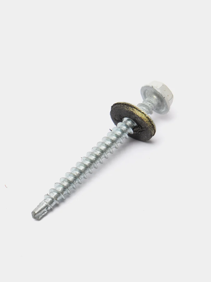 Кровельные саморезы со сверлом, сигнальный белый, 4,8х50, RAL9003