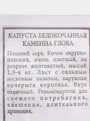Семена "Капуста каменна глова"