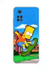 Голубой чехол с ярким рисунком/принтом на Xiaomi Poco M4 Pro 4G 6,43" (Сяоми Поко М4 Про 4G 6.43")