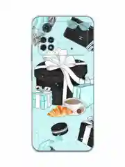 Бирюзовый чехол с ярким рисунком/принтом на Xiaomi Poco M4 Pro 4G 6,43" (Сяоми Поко М4 Про 4G 6.43")