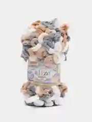 Карамельный пряжа Alize Puffy Color, петельки большие, 100 г, 9 м