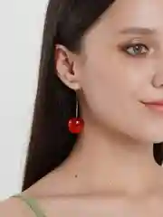 Багровый серьги "Вишенки", серьги вишня