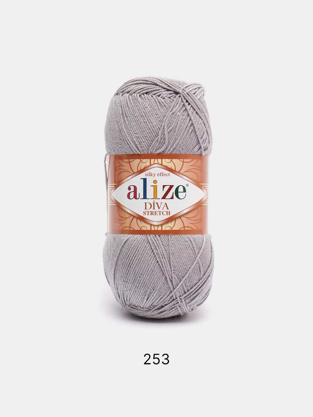 Серый меланж пряжа Alize Diva Stretch 92% Микрофибра 8% Эластик 100г 400м